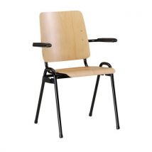 Chaise Timothée Avec Accoudoir Piétcol.:noir H:84 Cm