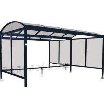 Abri Plus - Abri à vélos Giant Anthracite Module Simple L 5m - Acier Verre Trempé Polycarbonate - 5 Ans Garantie
