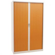 Armoire À Rideaux Manutan 195x120x45 Cm Alu/merisier