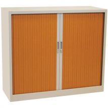 Armoire À Rideaux Manutan 105x120x45 Cm Alu/merisier