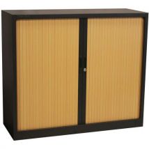 Armoire À Rideaux Manutan 105x120x45 Cm Anthra/hêtre