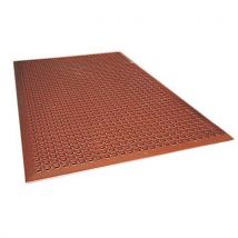 Tapis Caoutchouc Polyvalent Biseaute Antifatigue Rouge 91x152 Cm