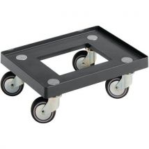 UTZ - Plateau de transport gris 400x300mm - 100 kg - 4 roues pivotantes dont frein - PP recyclable
