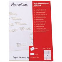 200 Etiq Multi Manutan A5 210x148mm Blanc