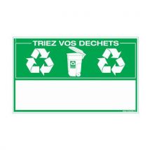 Panneau 330x200mm Fond Vert Vos Dechets