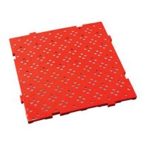 Gilac - Caillebotis 50x50cm Rouge Polyéthylène - Épaisseur 22mm - Résistant - Alimentaire