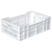 Caisse 600 X 400 Ajourée Fond Plein 40 L - Blanc