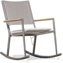 Rocking Chair Jardin Honfleur En Textilène+ Gris Anthracite