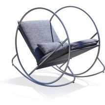 Rocking Chair Jardin Caprera En Textilène+inox Gris