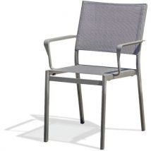 Fauteuil Jardin Empilable Stockholm En Textilène+ Gris Anthracite