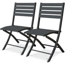 Chaise Jardin Pliante Marius Anthractite En Lot