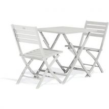 1 Table Jardin Marius 70x70cm+2 Chaises Gris
