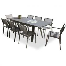 1 Table Jardin Stockholm225x96cm+6 Chaises+2 Fauteuils