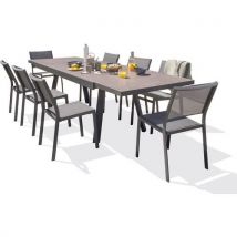 1 Table Jardin Stockholm 300x96cm+8 Chaises Céramique