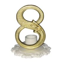 Bougies Anniversaire Or Et Blanc 8 Hauteur 70mm