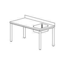 Tecnox - Table du chef gamme 600 - Bac à droite - Argent - 1 an de garantie