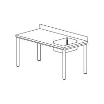Tecnox - Table du chef gamme 600, bac à droite - Argent - 1 an de garantie