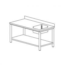 Table Du Chef Avec Étagère Basse Gamme 600 Bac À Droite- Tce1bd186/1