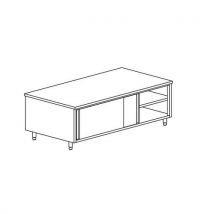 Meuble De Rangement Central Avec 2 P Coulissantes Gamme 700- Mr127/1