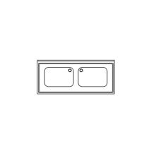 Tecnox - Plonge sur placard 2 bacs gamme 700 - Inox - 120x70x90 cm - Robuste et Durable