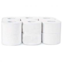 Lot De 12 Papiers Toilette Mini Jumbo Recyclé Manutan-160m-2 Plis