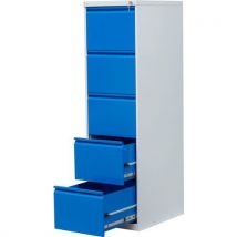 Armoire Métallique Tyne - 5 Tiroirs - Bleu/gris