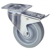 Roulette Pivotante Inox À Frein 250 Kg