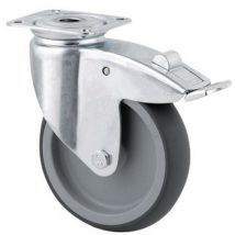 Roulette Pivotante À Frein - 80kg À Platine