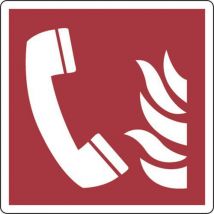 Panneau Téléphone En Cas D'incendie 350x350 - Aluminium