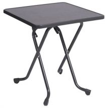 Proloisirs - Table Cola Carrée 68x68 cm Gris - Usage Collectivité Extérieur - Plateau Mélaminé Acier