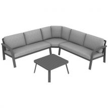 Ensemble Grasse Angle : 1 Table Basse 1 Canapé Angle - Gris