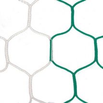 Vb Sports - Lot de 2 Filets pour But de Football à 11 - Vert/Blanc - Maille 120 Fil 4mm Hexagonale - Norme EN 748