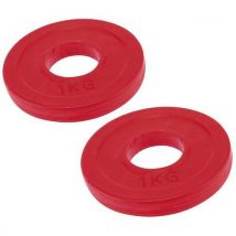 Lot de 4 - Lot De 2 Disques - 1kg - Rouge