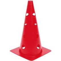 Cône à trous multisport 35 cm - 16 trous - Rouge - PVC - Recyclable