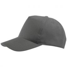 Sol-s - Casquette 5 Panneaux Twill Réglable Velcro Gris - Oeko-Tex Standard 100 - Éco-responsable