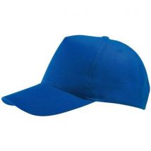 Sol-s - Casquette 5 Panneaux Twill Réglable Système Velcro Bleu Royal - Oeko-Tex Standard 100 - Éco-responsable