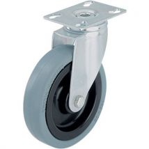 Roul Plat. Piv. D=100mm F90kg Moy. Lisse Bdg Cc Corps Polyam