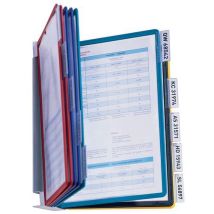 Durable - Support mural Vario 10 - Format A4 - 10 pochettes assorties en polypropylène - Acier - Éco-responsable