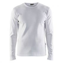T-shirt Manches Longues Col Rond Blanc Taille L - Homme