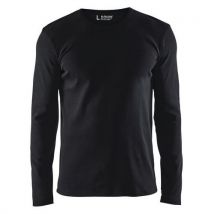 T-shirt Manches Longues Col Rond Noir Taille L - Homme