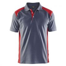 Polo Piqué Gris/rouge Taille M - Homme