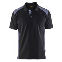 Polo Piqué Noir/gris Taille Xxl - Homme