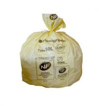 Sac Poubelle Recyclable - Déchets Plastiques - 110l - Jaune