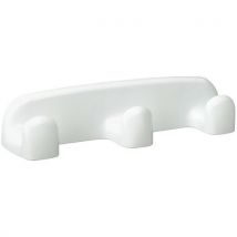Rossignol Pro - Patère 3 Têtes Plastique Blanc - Salle de Bain - 33cm Largeur - Pratique et Durable