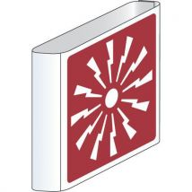 Panneau 35 X 35 Cm Double-face En Drapeau (alarme Incendie)