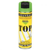 Rocol - Traceur de Chantier Top Vert - Aérosol 650/500 mL - Marquage Temporaire Durable et Recyclable