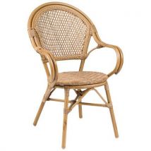 Fauteuil Savannah Struc Alu Bois - Ass/dos Wicker Naturel