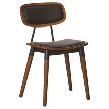 Chaise Felix Struc Métal Hêtre Massif Ass/dos Tissu Pvc Noir