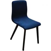 Chaise Zeny Struc Hêtre Massif Wengé Ass/doss Velours Bleu