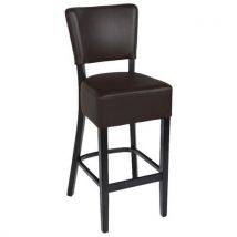 Chaise Hte Vivaldi Struc Hêtre Massif Ass/dos Pvc - Chocolat